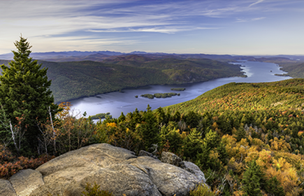 Photo of Mountains with Hudson River in the background